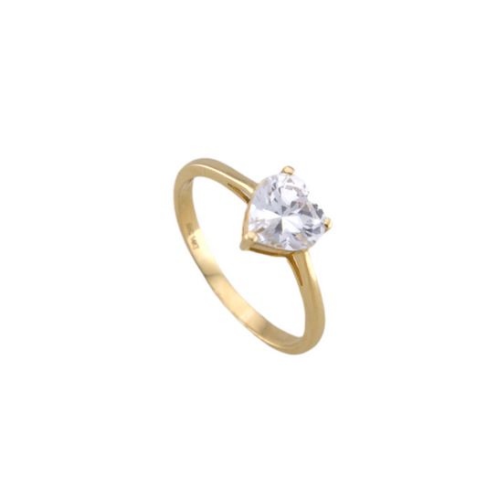 Solitaire Heart Ring