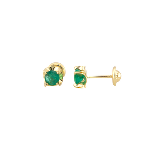 Emerald Stone Stud Earrings