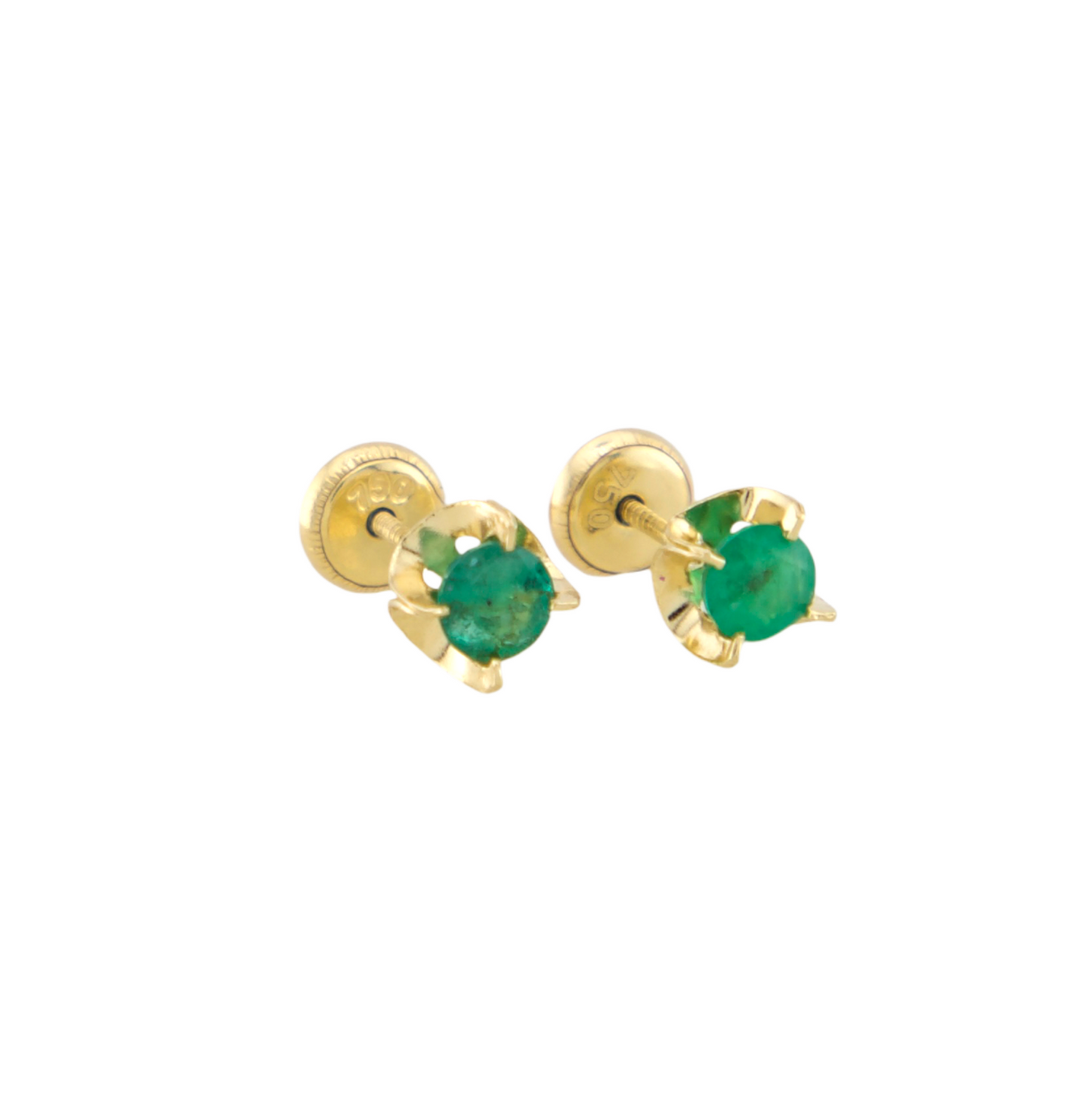 Emerald Stone Stud Earrings