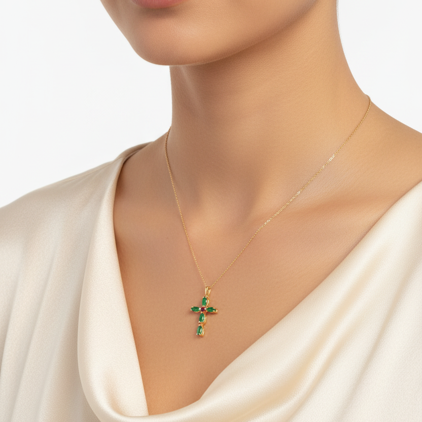 Genuine Ruby & Emerald Necklace
