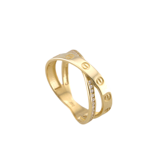 Crossed Zirconia Band