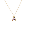 Semi Precious Stones Letter Necklace