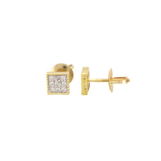 Square Diamond Stud Earrings