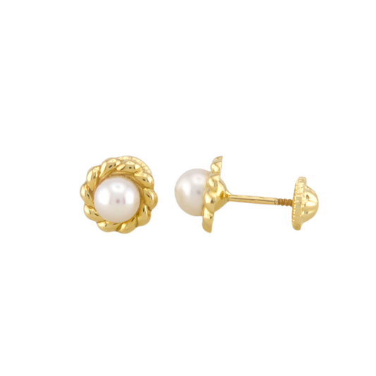 Pearl Gold Stud Earrings