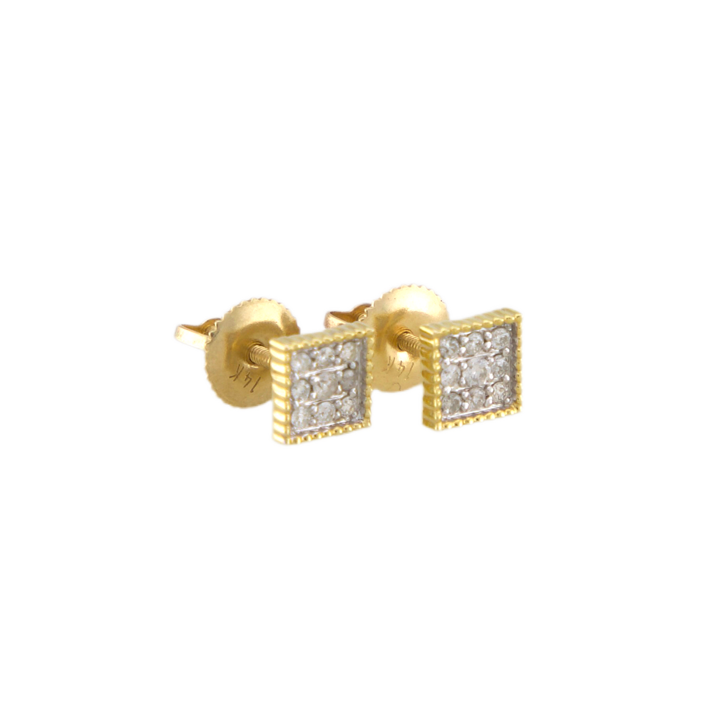 Square Diamond Stud Earrings