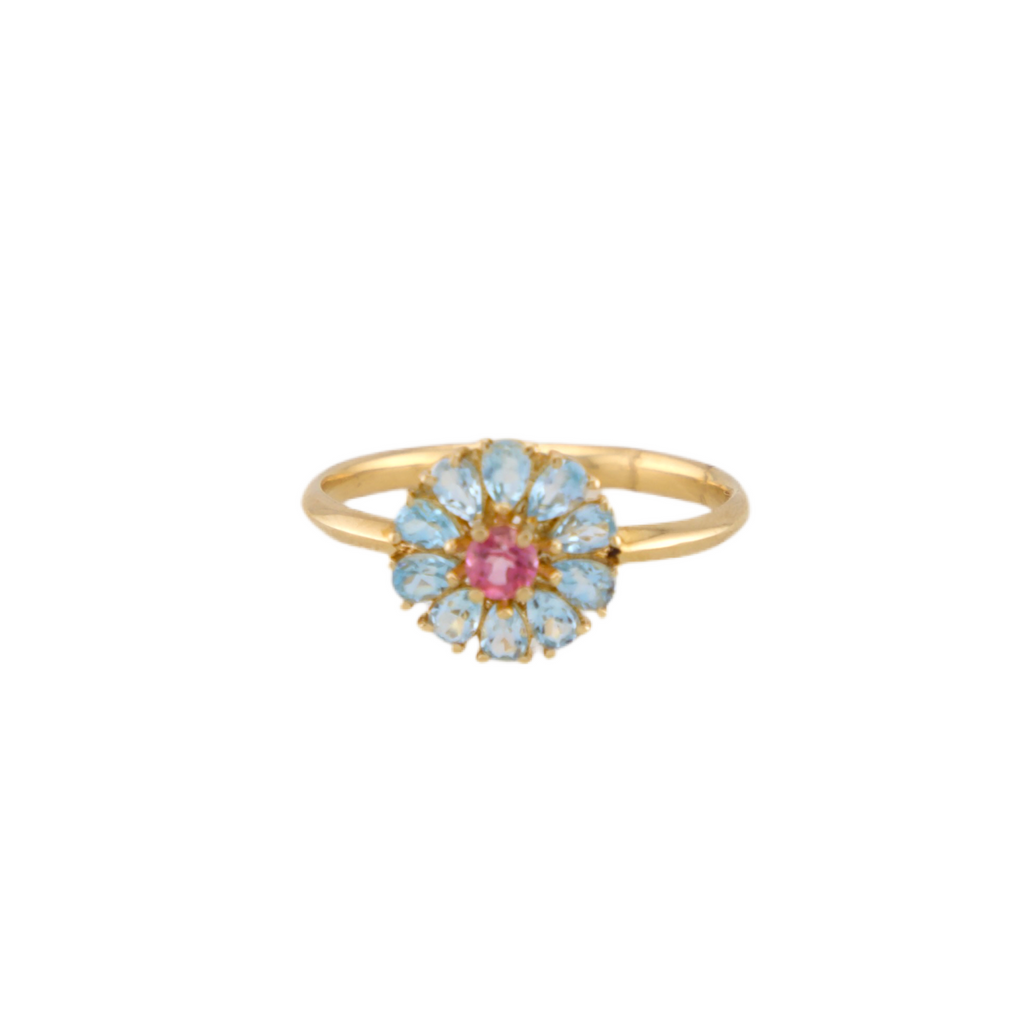 Semi Precious Flower Ring
