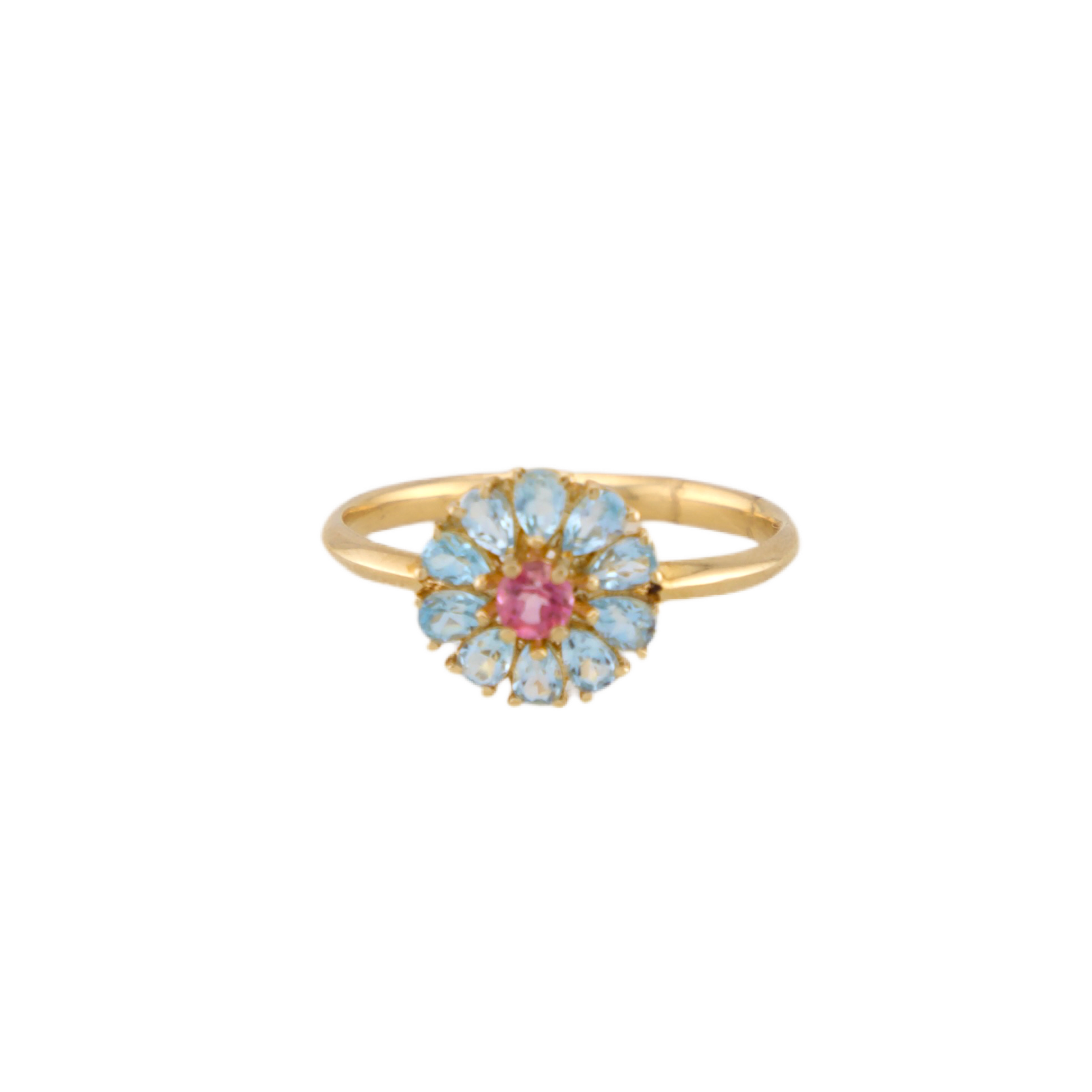 Semi Precious Flower Ring