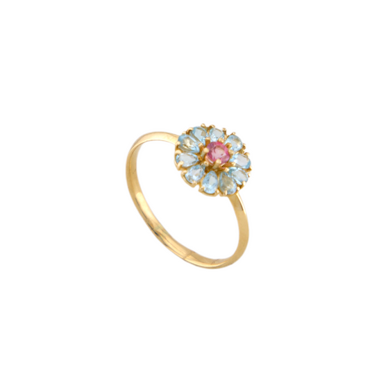 Semi Precious Flower Ring