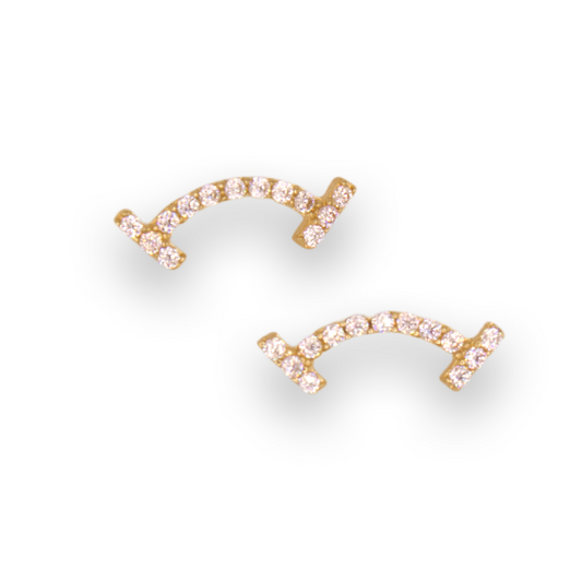 Bow with Zirconia Stud Earrings