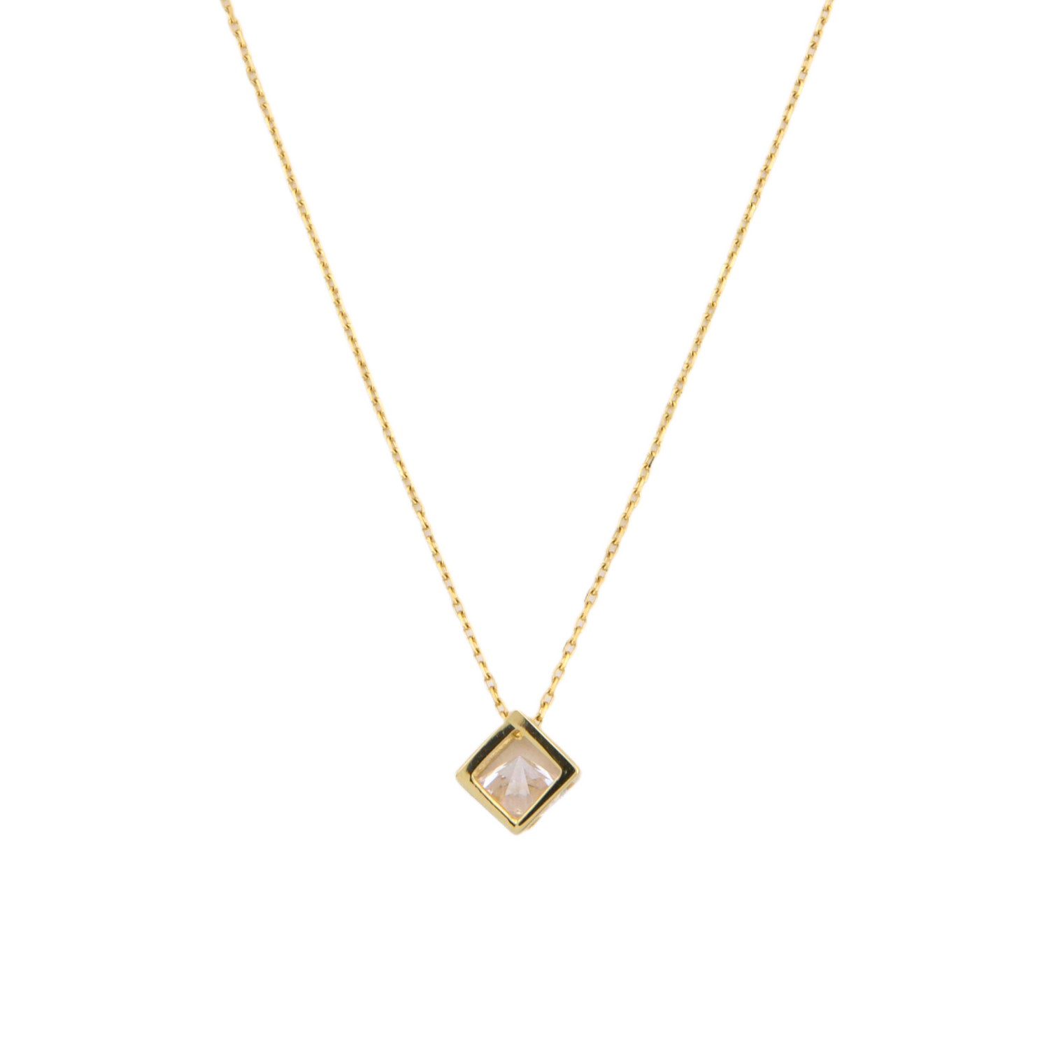 Zirconia In a Box Necklace