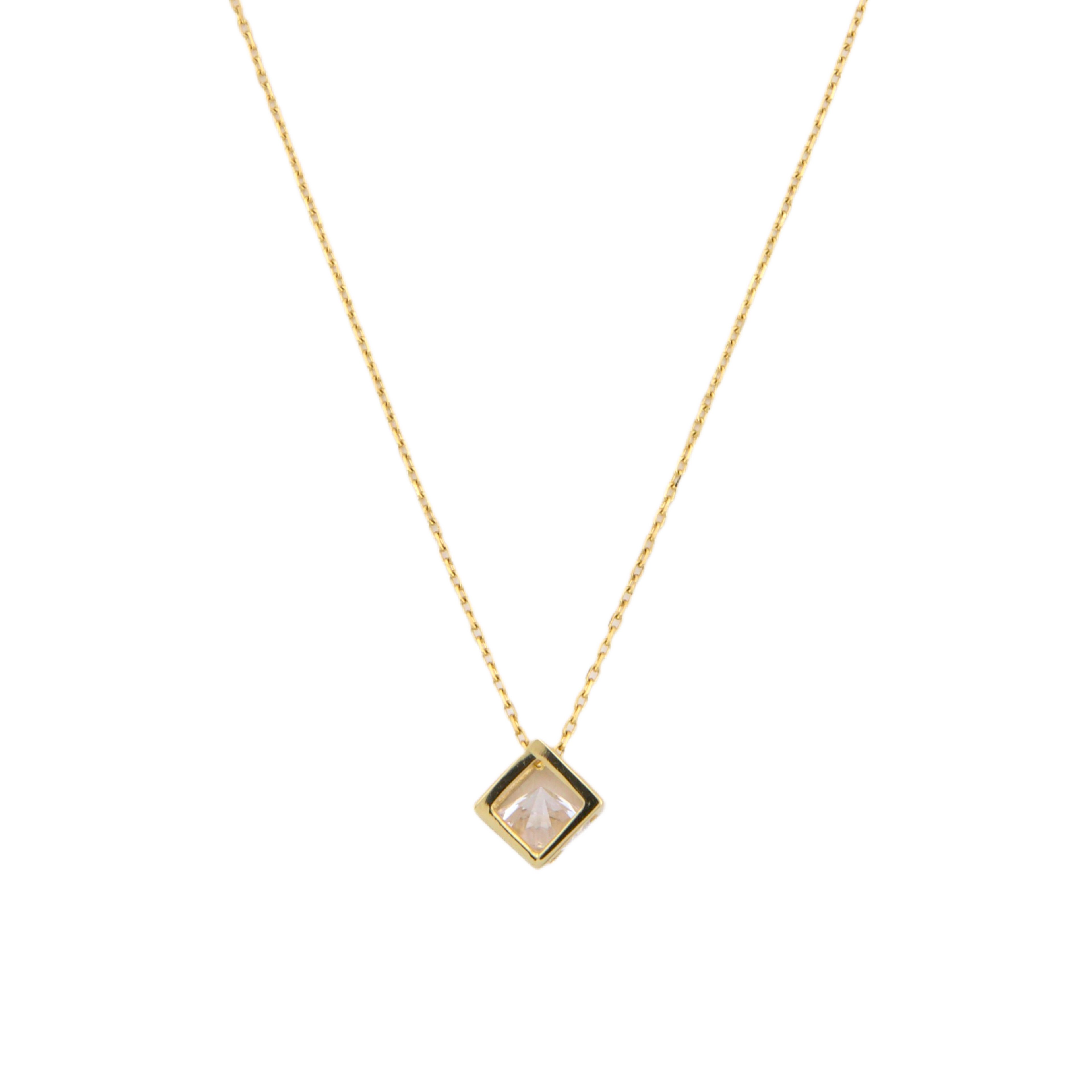 Zirconia In a Box Necklace