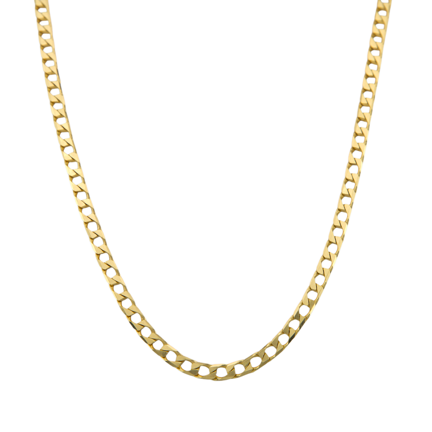 Solid Cuban Link Flat Chain