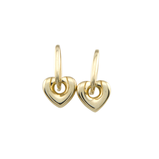 Fancy Heart Hoops Earrings