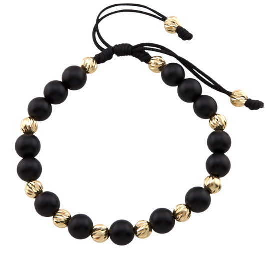 Gold & Black Balls Bracelet