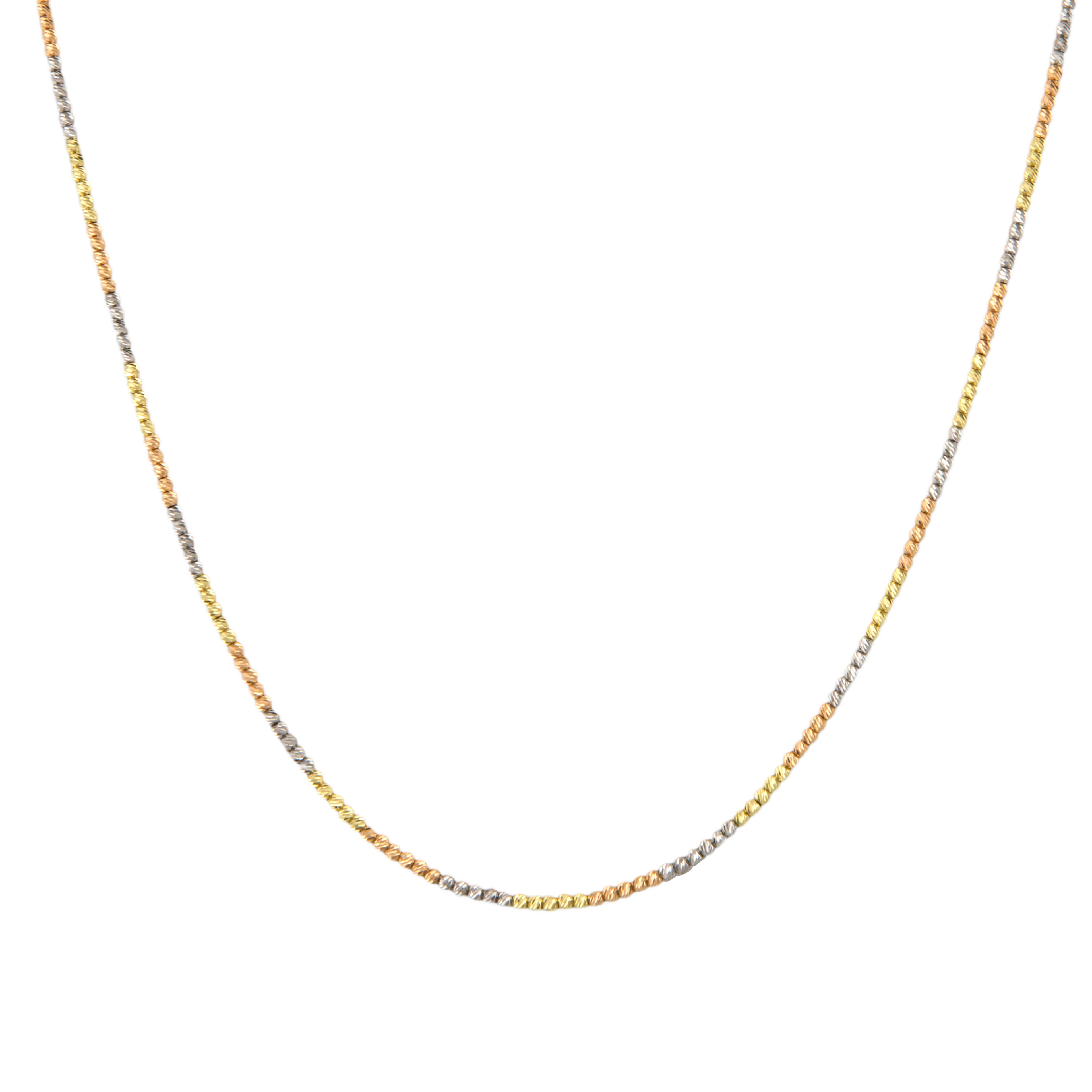 Three Colors Diamond Cut Balls Necklace