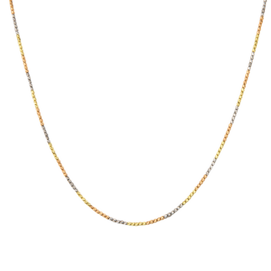 Three Colors Diamond Cut Balls Necklace