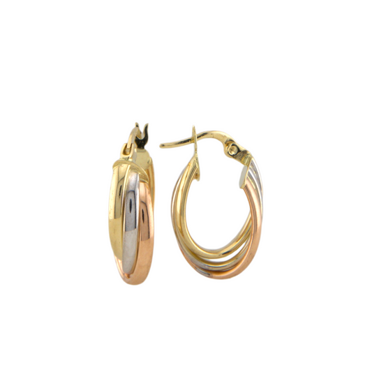 Three Colors Twisted Hoops Earrings