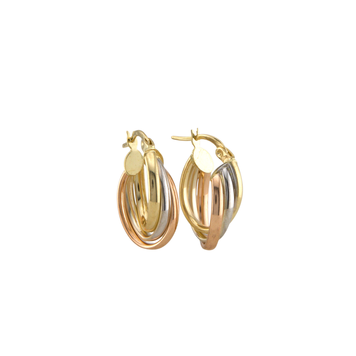 Three Colors Twisted Hoops Earrings