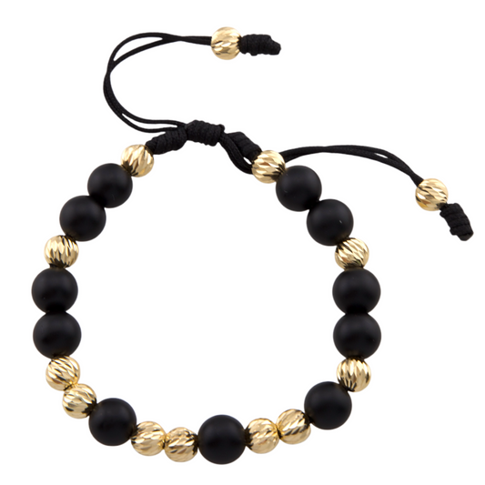 Gold & Black Balls Bracelet