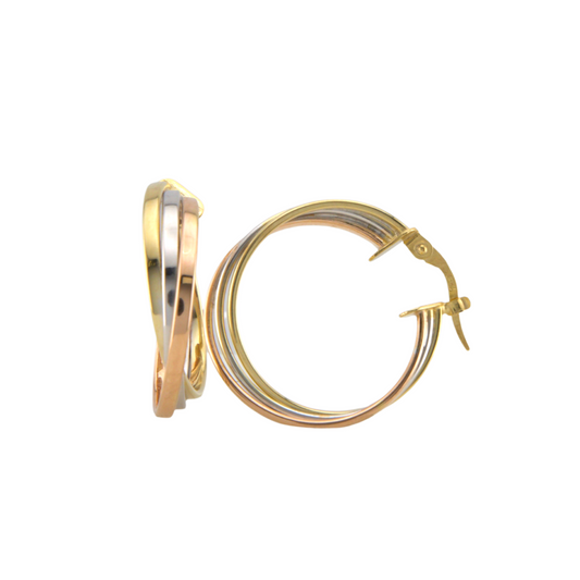 Three Colors Twisted Hoops Earrings