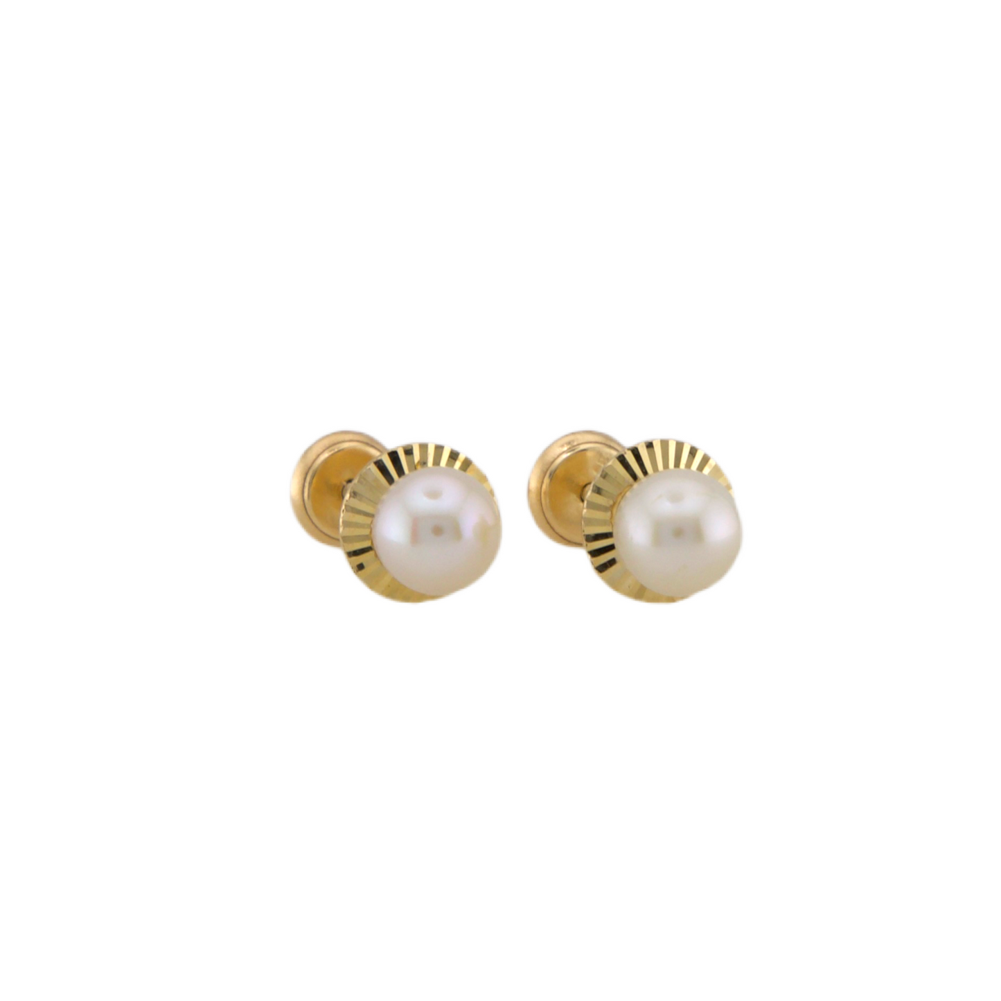 Gold Pearl Stud Earrings