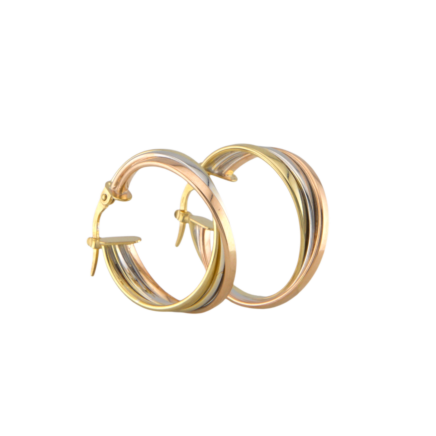 Three Colors Twisted Hoops Earrings