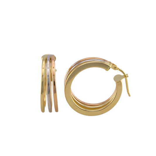 Three Colors Hoops Earrings