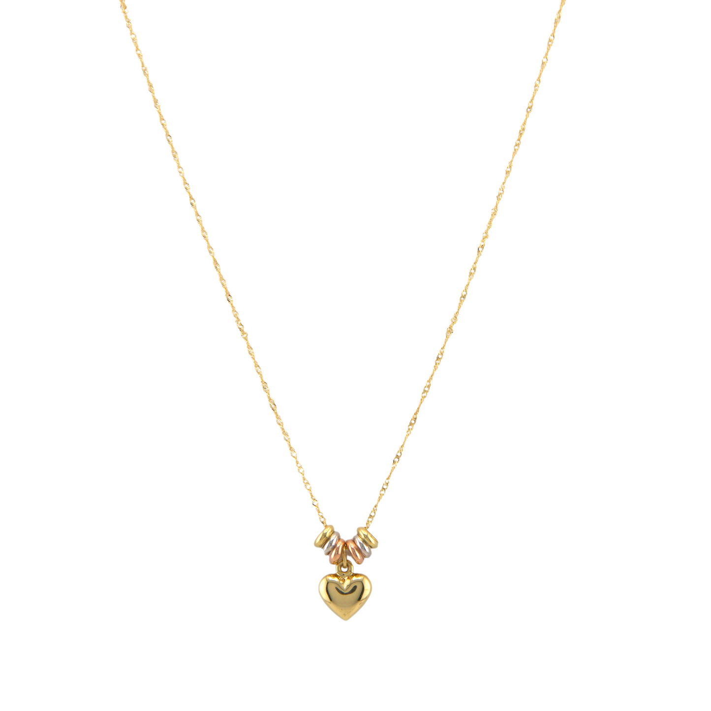 Three Colors Donuts & Heart Necklace