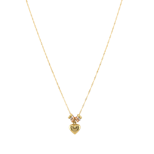 Three Colors Donuts & Heart Necklace