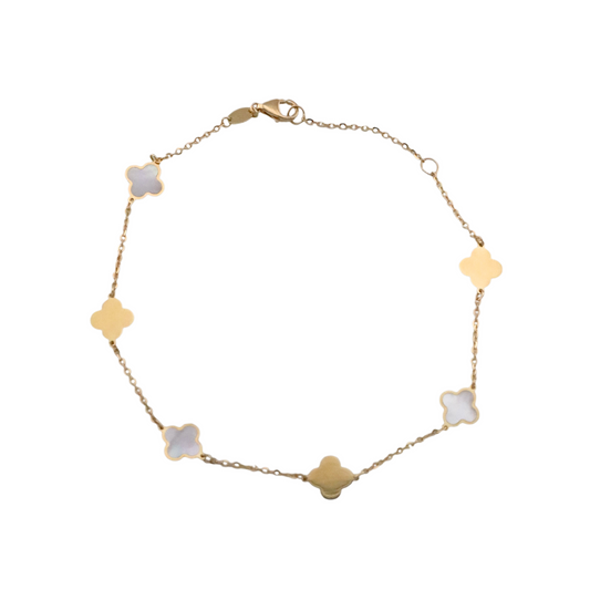 White & Gold Trevol Bracelet