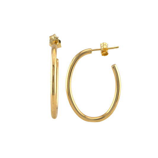 Half Plain Hoops Earrings