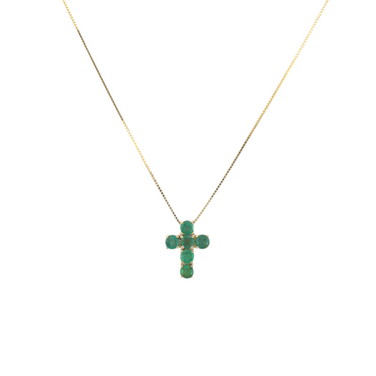 Cross Emerald Necklace
