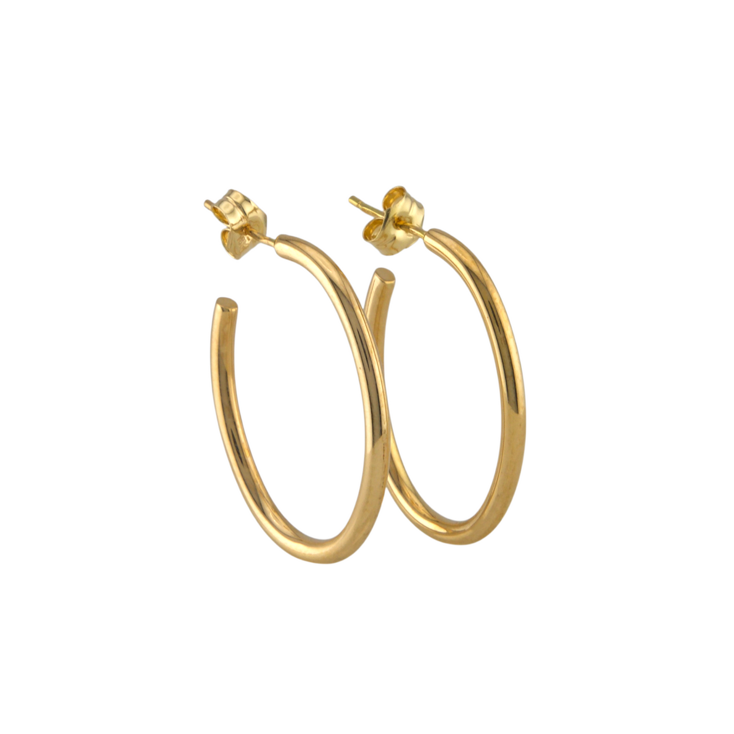 Half Plain Hoops Earrings