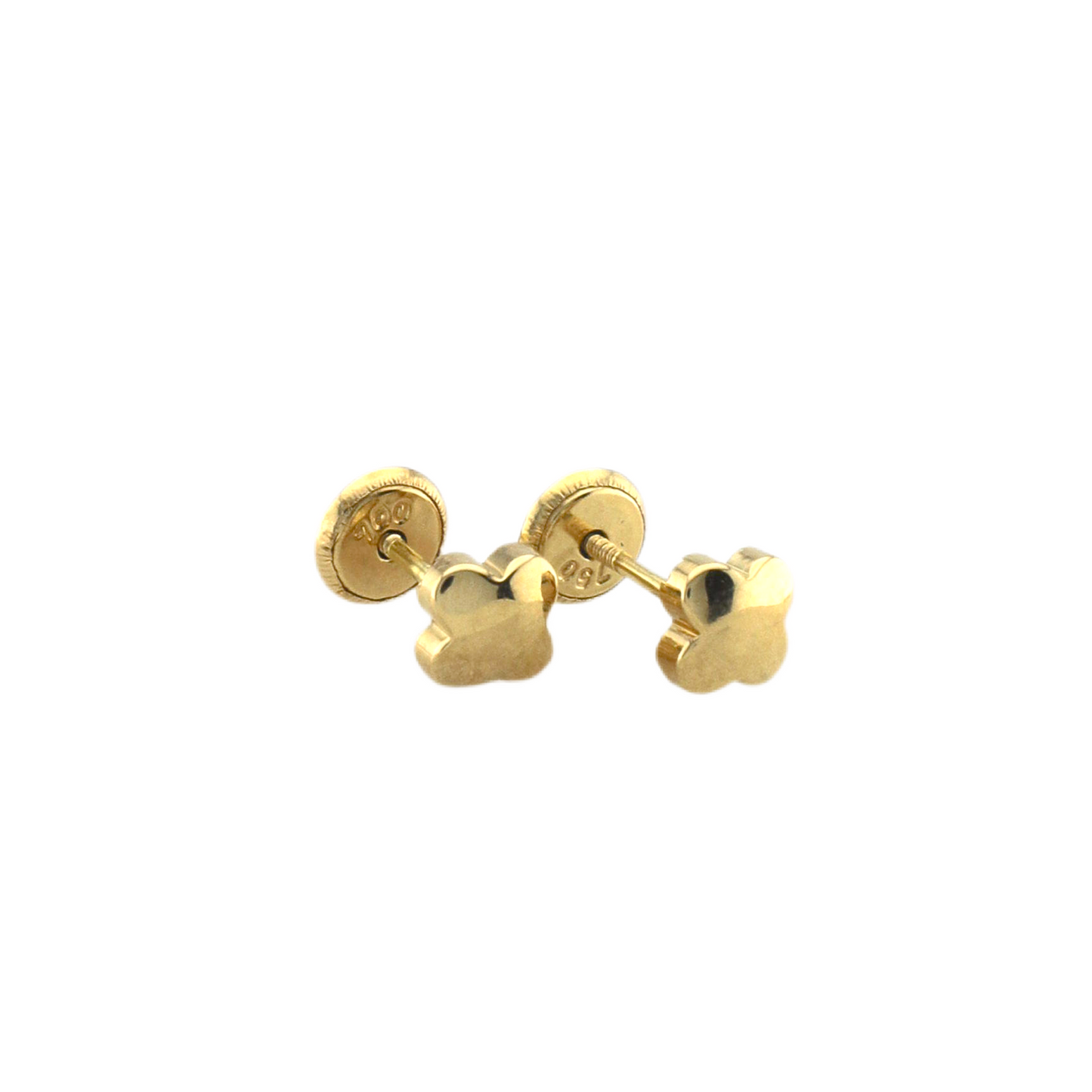 Gold Clover Stud Earrings