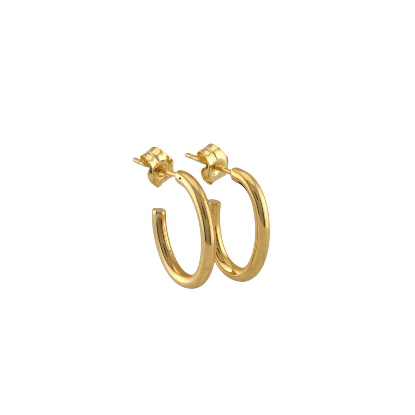 Half Plain Hoops Earrings