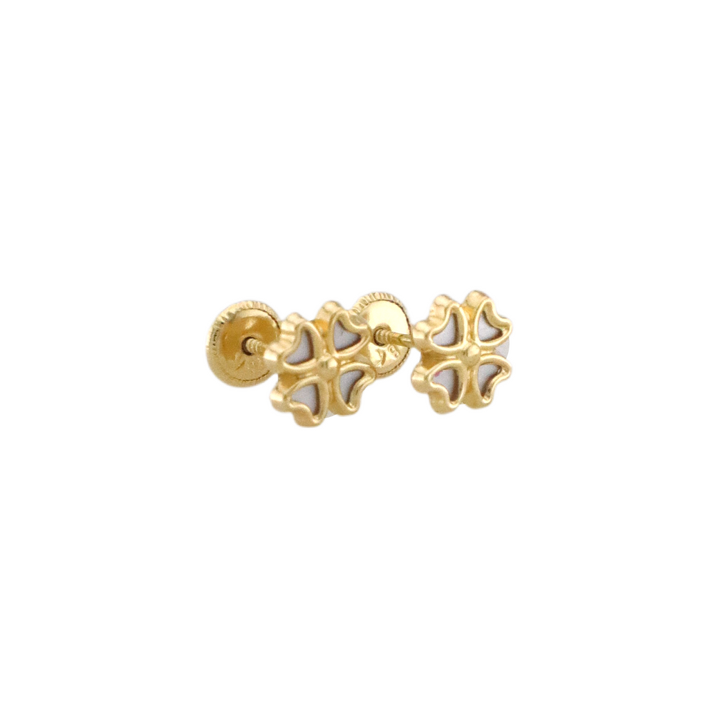 White Clover Stud Earrings