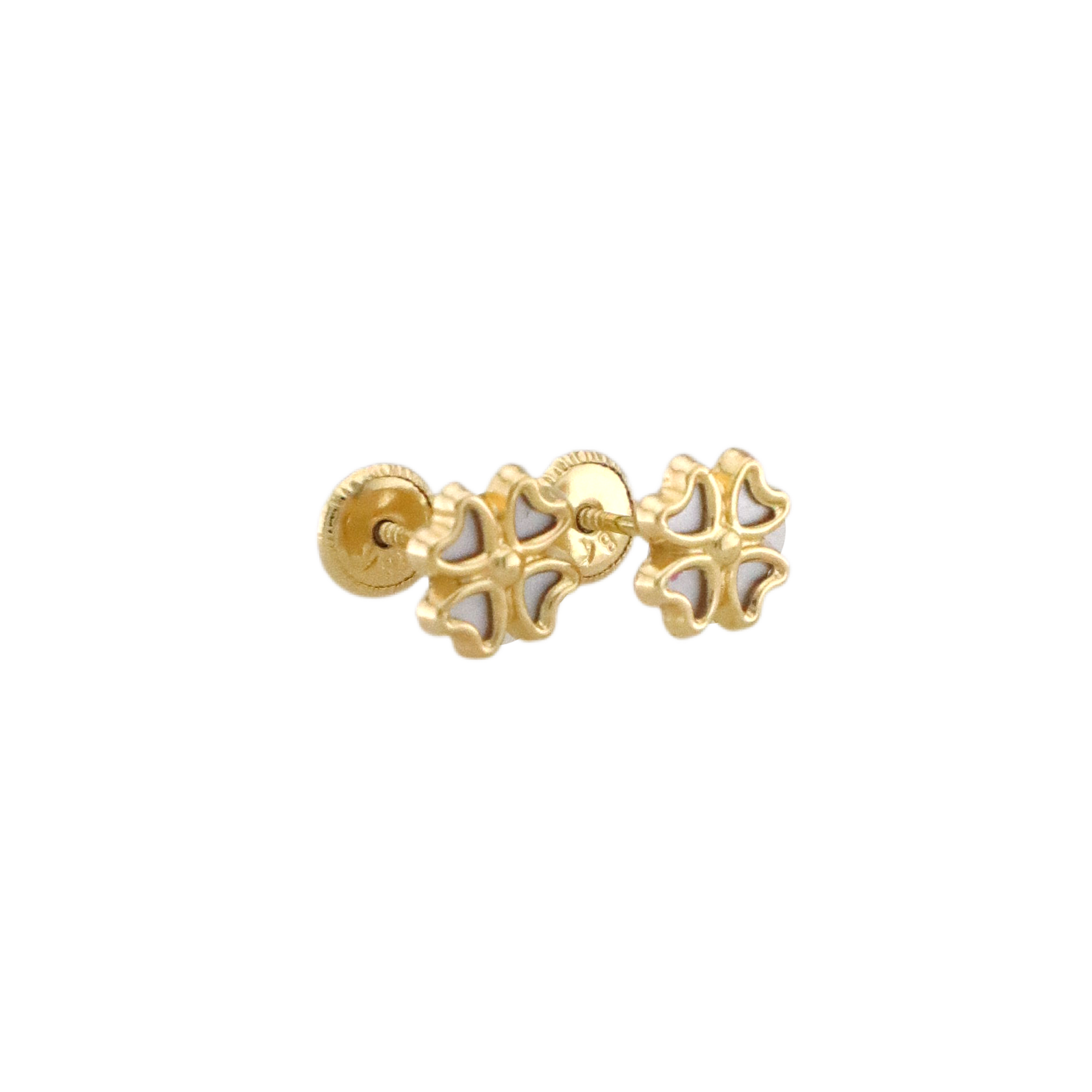 White Clover Stud Earrings