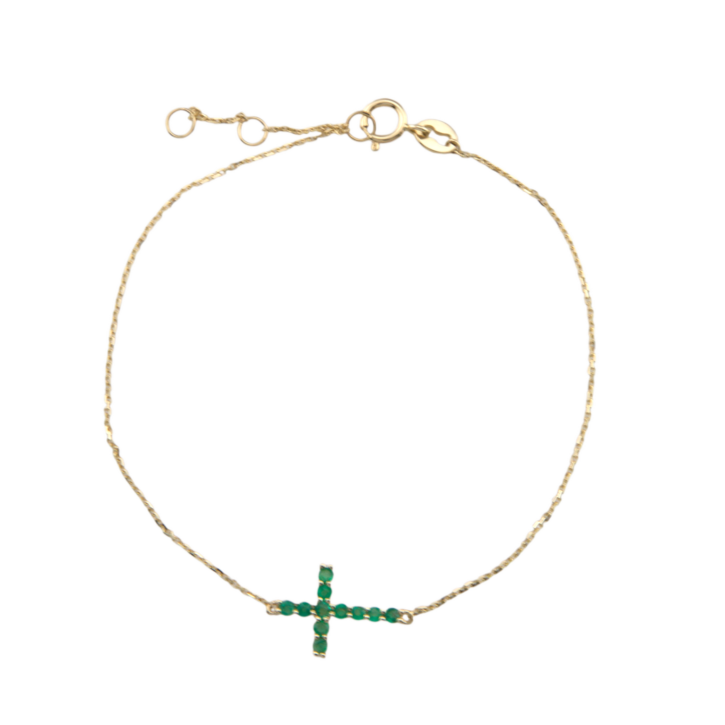 Emerald Cross Bracelet