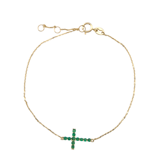 Emerald Cross Bracelet