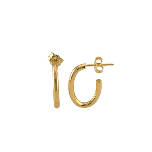 Half Plain Hoops Earrings