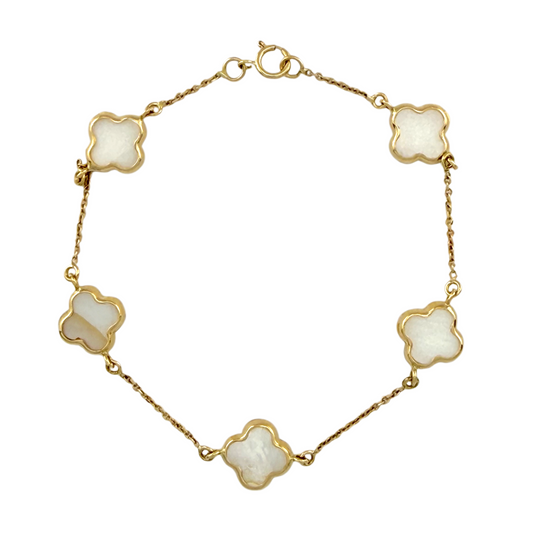 White & Gold Trevol Bracelet
