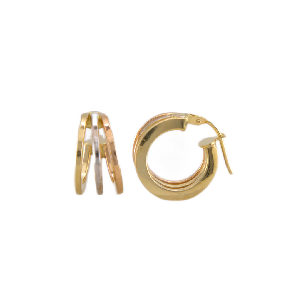 Three Colors Hoops Earrings