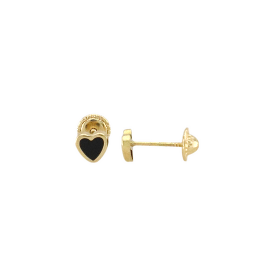 Little Black Heart Stud Earrings