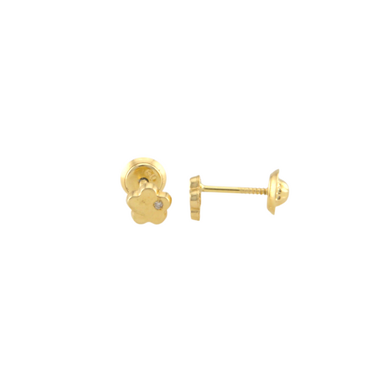 Diamond Flower Stud Earrings