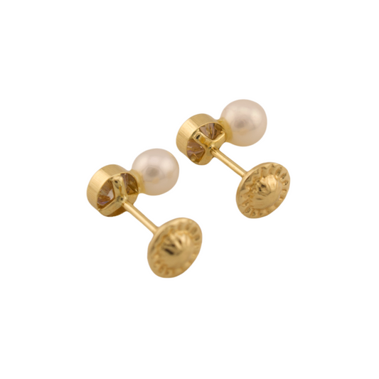 Baby Point of Light with Pearl Stud Earrings