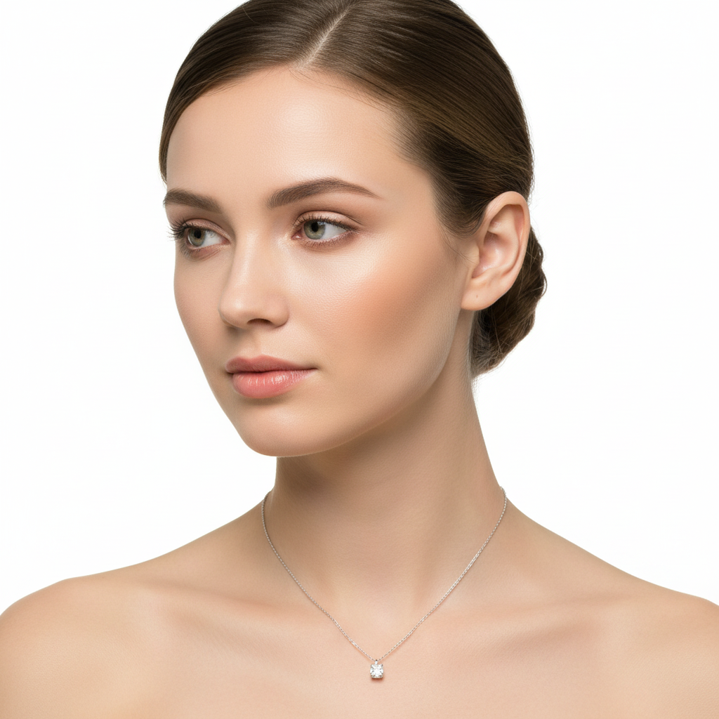 White Diamond Pendant Necklace