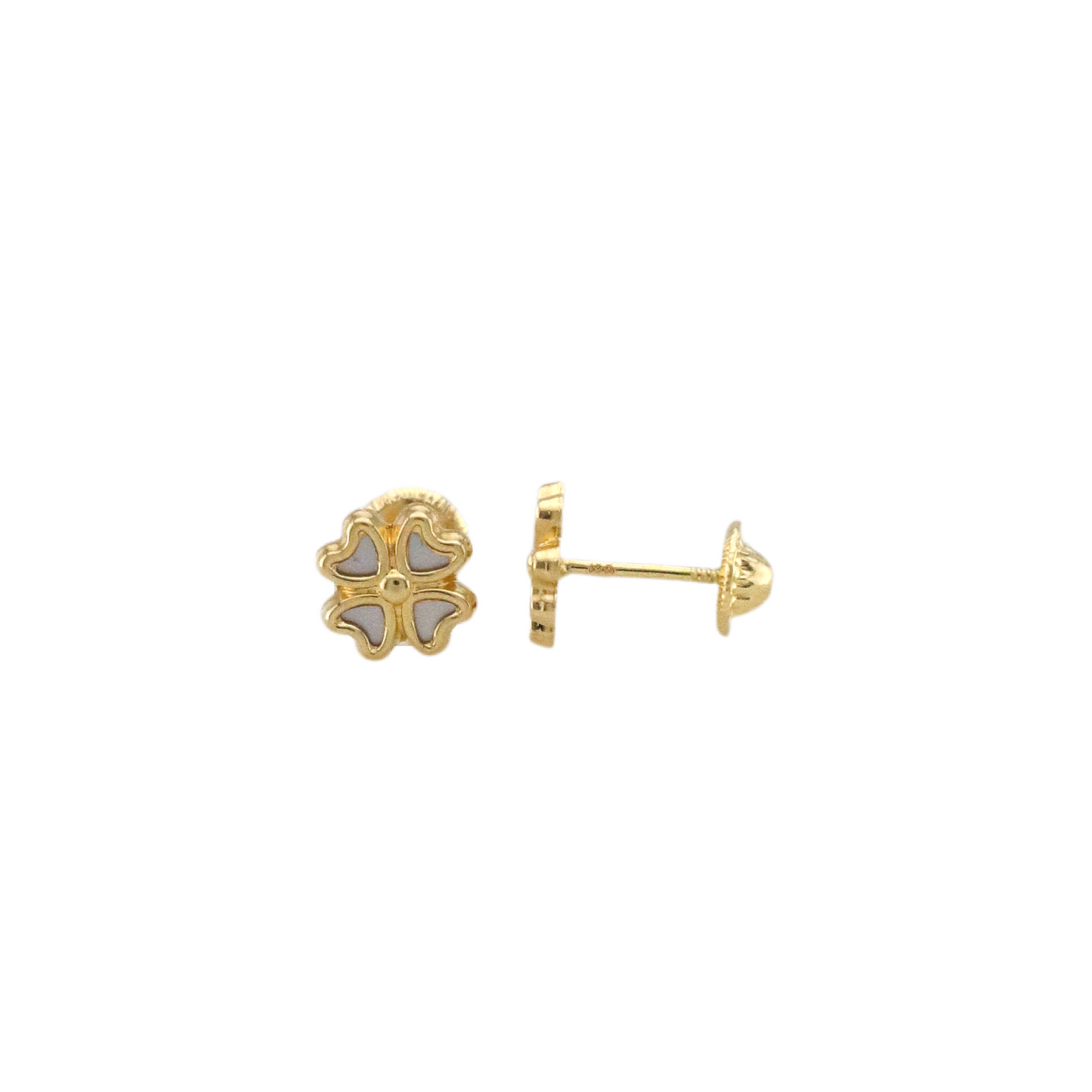 White Clover Stud Earrings