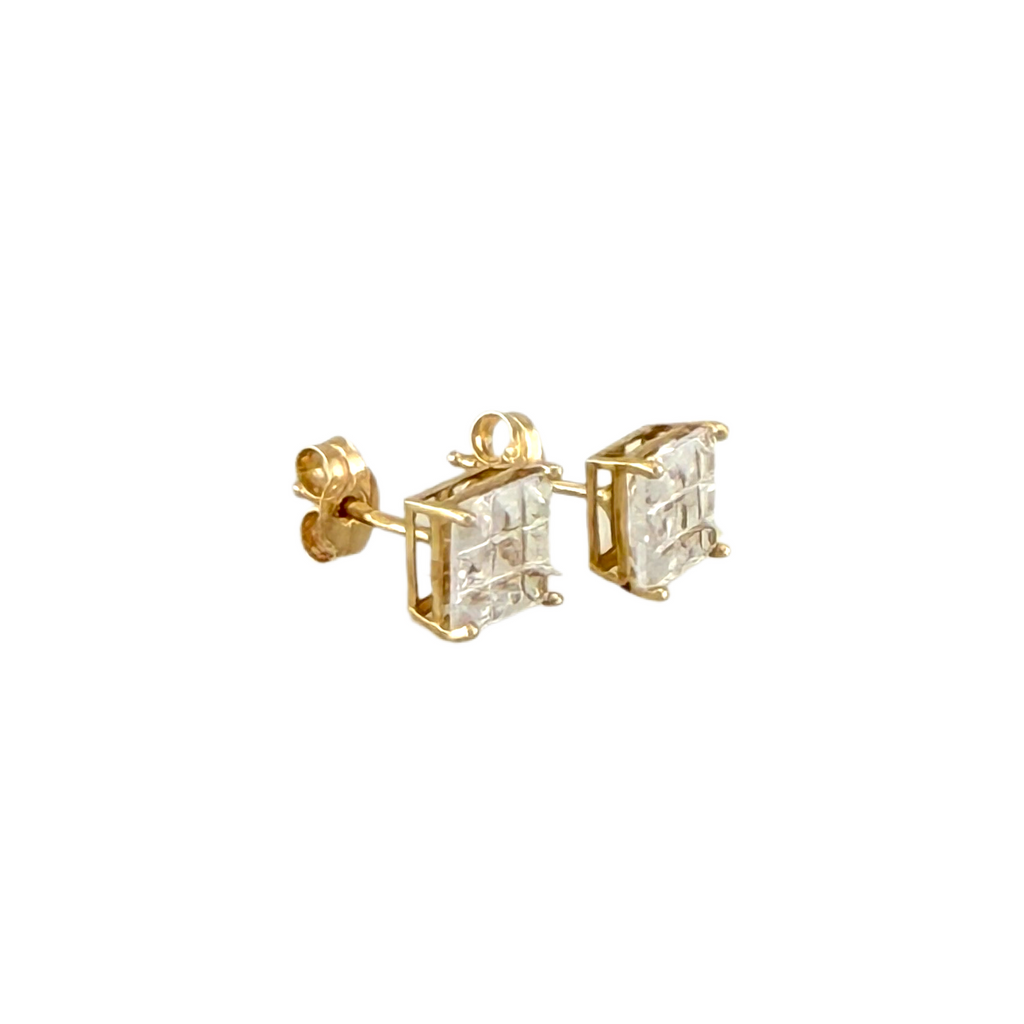 Square Zirconia Stud Earrings