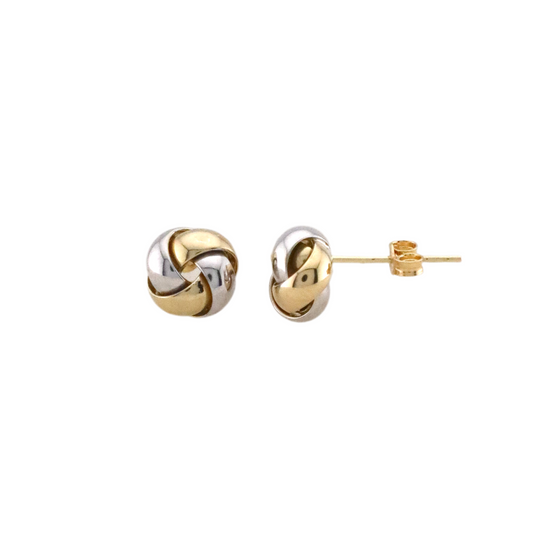 Bicolor Knot Stud Earrings