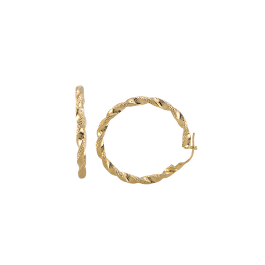 Fancy Twisted Hoops Earrings